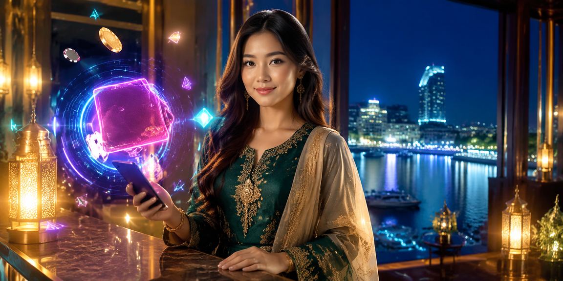 Paparan aplikasi kasino Malaysia sempena Hari Raya menggambarkan sambutan istimewa dan permainan blackjack platform 309